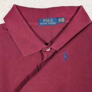 Polo Ralph Lauren Polo Shirt Mens 2XB Burgundy Short Sleeve Pique Cotton Pony